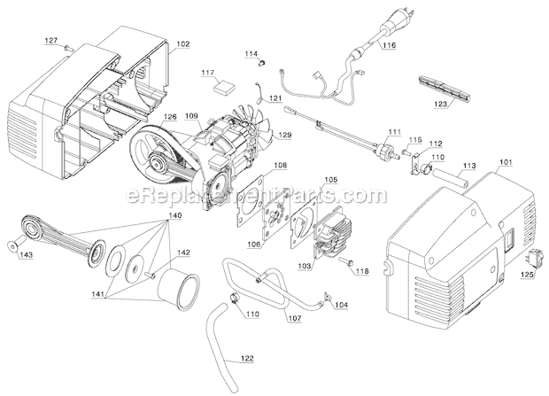Page B Diagram and Parts List for C2005 Type 4 Porter Cable Compressor
